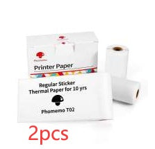 Thermal printer paper pack with 2pcs regular sticker paper and label roll
