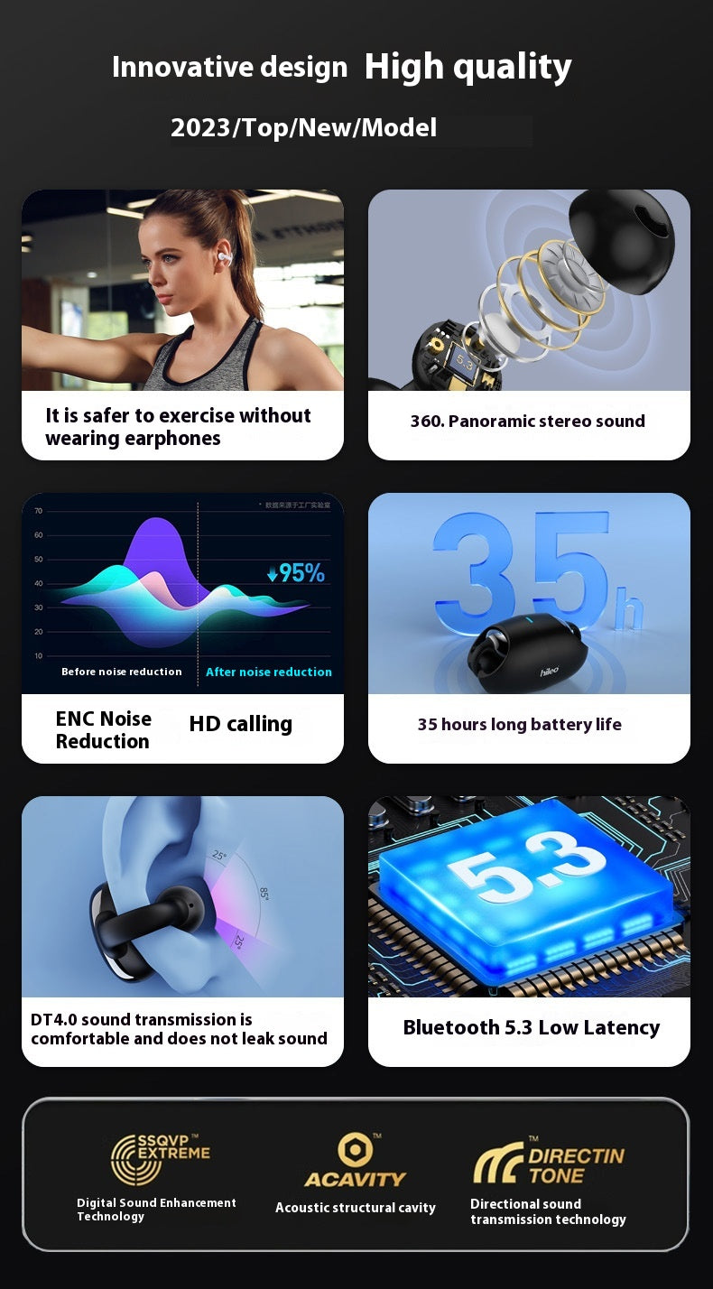 Clip-on true wireless Bluetooth headset display card with earbuds and charging case