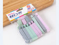 12-pack bag sealing clips in blister pack, multicolor plastic clips for food