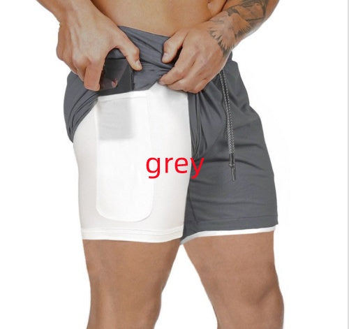 Dark gray pocket compression shorts with front side pocket and drawstring