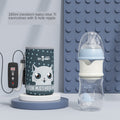 Newborn smart thermal bottle, 180ml Tritan blue, with charging device and display