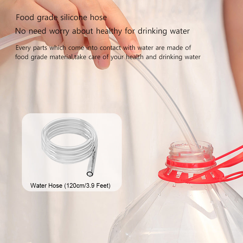 Water hose for electric water dispenser with clear tubing and red pump connector